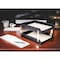 Dacasso Classic Black Leather Front-load Letter Trays with Gold Stacking Posts AG-1020 - alternate 2